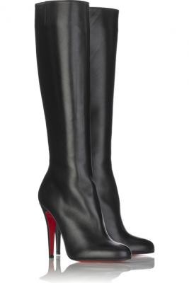 christian louboutin black leather boots