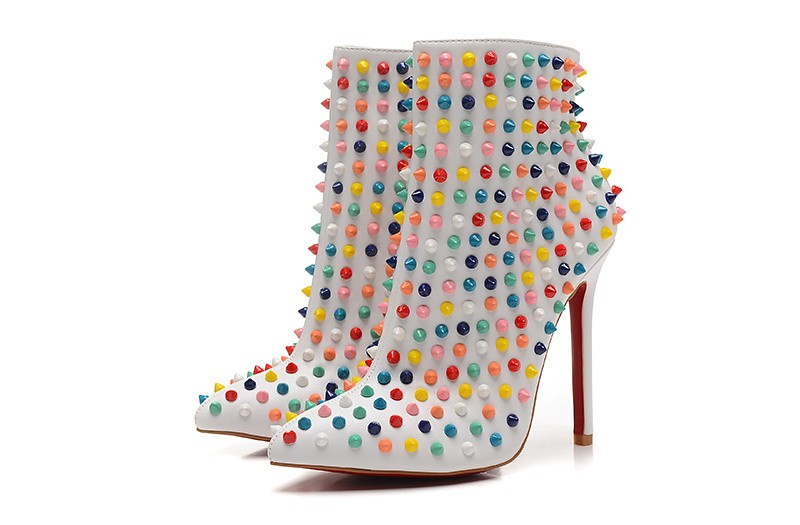 louboutin white ankle boots
